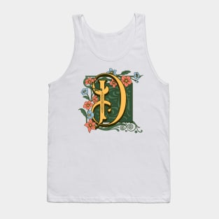 Art Nouveau Letter D, Ornamental Letter D, Art Deco Tank Top